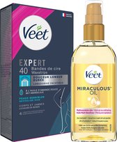 Veet - Gevoelige huid - Miraculous oil - Ontharingsstrips Benen (Sensitive) 40st