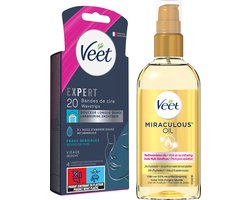 Veet - Gevoelige huid - Miraculous oil - Ontharingsstrips Gezicht 20st