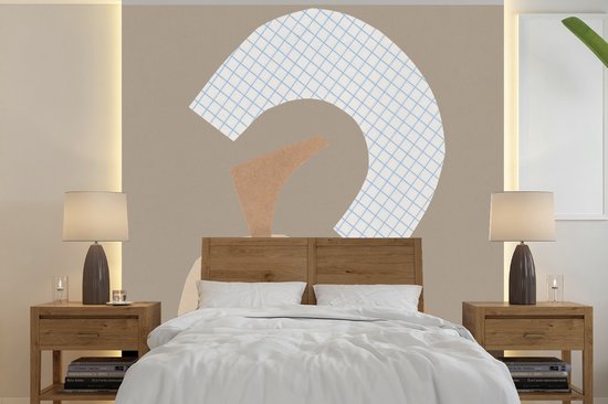 Behang - Fotobehang Abstract - Vormen - Pastel - Ruitjes - Breedte 220 cm x hoogte 220 cm - Behangpapier