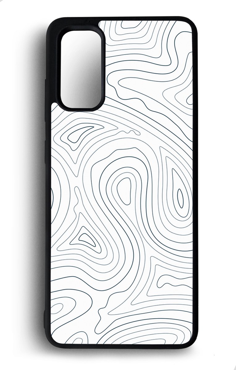 Ako Design Samsung Galaxy S20 hoesje - Abstracte print - zwart wit - Hoogglans - TPU Rubber telefoonhoesje - hard backcover