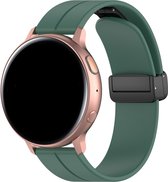 Strap-it Smartwatch bandje 22mm - magnetisch d-buckle bandje - geschikt voor Samsung Galaxy Watch 1 46mm / Watch 3 45mm / Gear S3 Classic & Frontier - Polar Vantage M / Grit X - Huawei Watch GT 1-2-3 46mm / GT 2 Pro / Watch 3 Pro - donkergroen