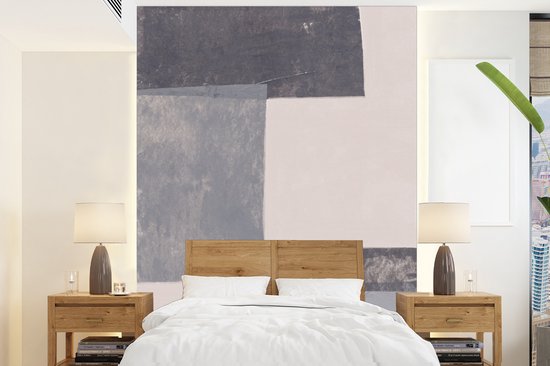 Behang - Fotobehang Geometrie - Vormen - Grijs - Kubus - Breedte 160 cm x hoogte 220 cm - Behangpapier