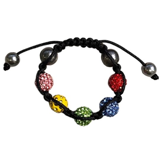 Fako Bijoux® - Bracelet enfant - Disco Dots Kids - Zwart - Multicolore