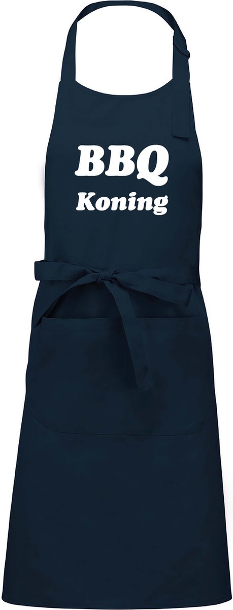 Mijncadeautje - Luxe schort - BBQ Koning - blauw