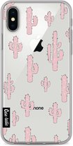 Casetastic Apple iPhone X / iPhone XS Hoesje - Softcover Hoesje met Design - American Cactus Pink Print