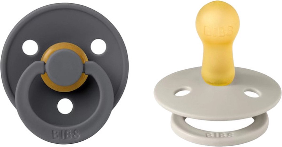 Goedkoopste Bibs Fopspeen Round Sand / Iron Size 1 (2 stuks