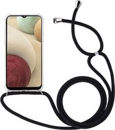 Étui avec cordon - chaîne - bandoulière pour épaule/cou - corde - pendentif - sac à bandoulière - Convient pour : Samsung Galaxy A42 - transparent