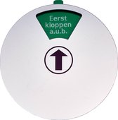 Schuifbordje - Rond acrylaat schuifbord - 6 verschillende teksten Nederlands - kleur grijs - Diameter 15 cm - te gebruiken ipv vrij bezet - welkom niet storen - vrij niet storen - Promessa-Design.