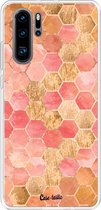 Casetastic Huawei P30 Pro Hoesje - Softcover Hoesje met Design - Honeycomb Art Coral Print