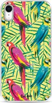 Casetastic Apple iPhone XR Hoesje - Softcover Hoesje met Design - Tropical Parrots Print