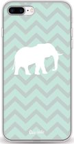 Casetastic Apple iPhone 7 Plus / iPhone 8 Plus Hoesje - Softcover Hoesje met Design - Elephant Chevron Pattern Print