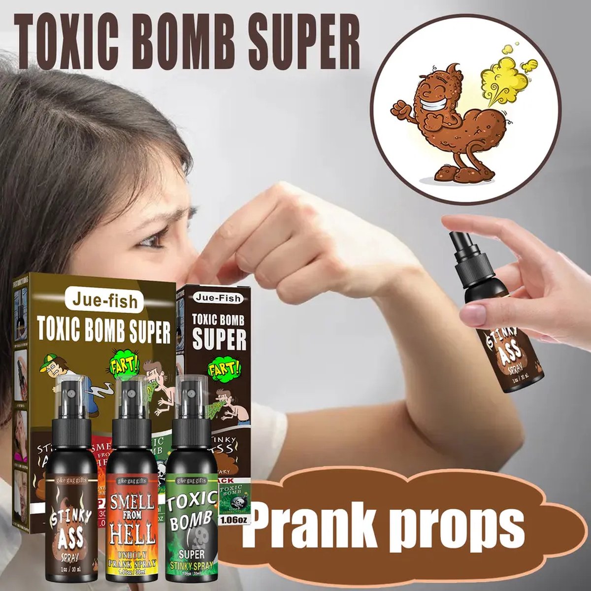 Puissant Ass Fart Spray, Stinky Ass Fart Spray Prank,Liquid Stinky Fart Prank  Sprays pour Adultes Ou Enfants Prank Poop Stuff(30 ML) - Cdiscount Jeux -  Jouets