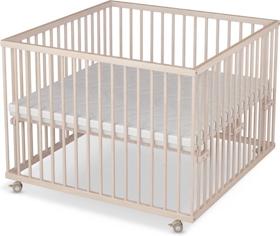 Premium Baby Box – SÄMANN – 100x100cm – Nature – Incl. Cloud matras