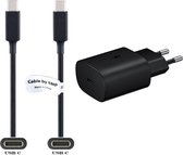 Snellader + 2,0m USB C kabel (3.1). 25W Fast Charger lader. PD oplader adapter geschikt voor o.a. Xiaomi Poco M4 5G, Redmi 10 Power, Redmi 10C, Redmi Note 10 Lite, Redmi Note 11 4G