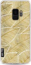 Casetastic Samsung Galaxy S9 Hoesje - Softcover Hoesje met Design - Tropical Leaves Gold Print