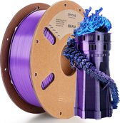 Eryone - Tripel silk - Black + Blue + Purple - PLA Filament - 1Kg 1,75mm - Voor 3D-printer en 3D-pen - Zwart, Blauw en paars