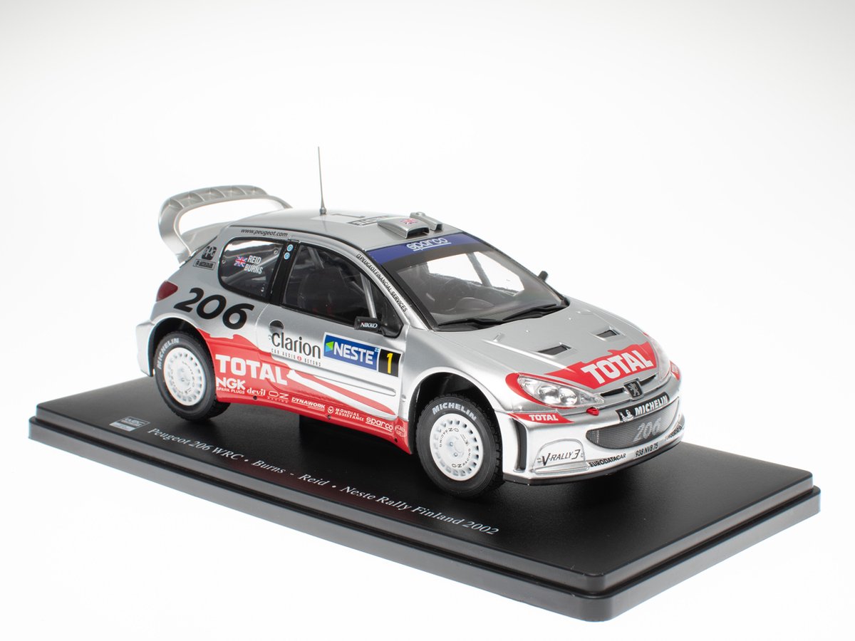 Miniature Hachette 1/24 Peugeot 206 WRC - Finlande 2002 Burns/Reid - État Neuf