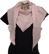 Lange Driehoekige Sjaal - Katoen - Roze - 180 x 70 cm (0446)