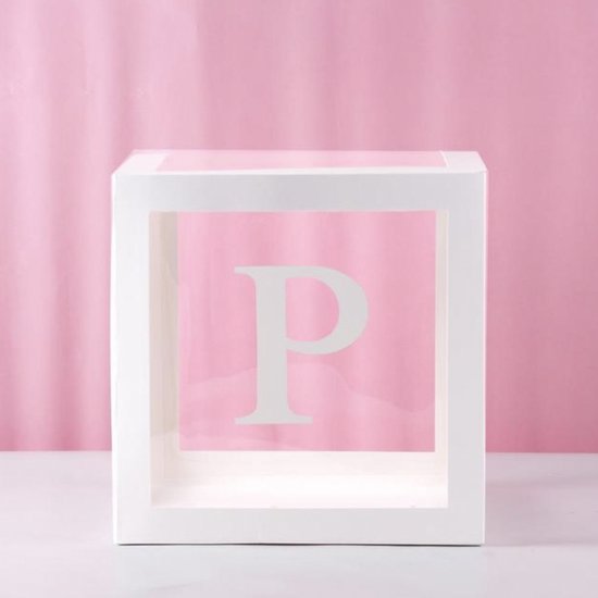 Foto: Doorzichtige letter blok dozen lekker p herbruikbaar multifunctioneel transparante box met letter fotoshoot cakesmash babyshower versiering ballonnen box baby shower letter blokken gender reveal baby doos mommy to be party