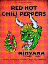 Signs-USA - Concert Sign - métal - Red Hot Chili Peppers - rouge vert - 30x40 cm