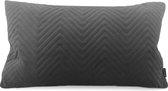 Sierkussen Dark Grey Chevron Velvet Long | 30 x 50 cm | Velvet/Polyester