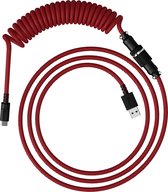 HyperX - USB-C Kabel - Spiraalontwerp - Rood/Zwart