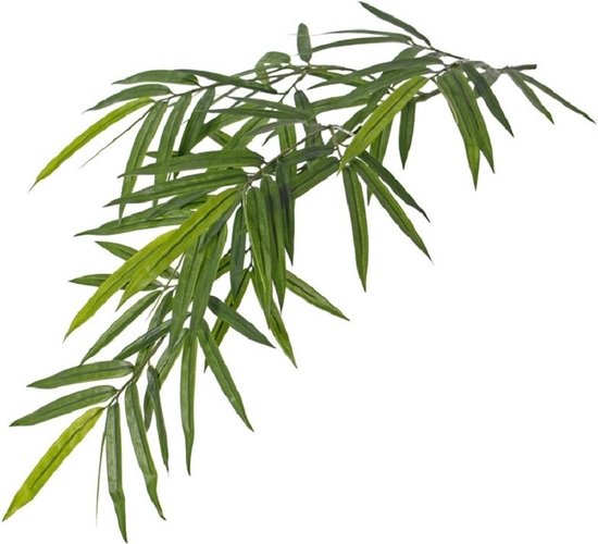 Kunstplant groene bamboe hangplant/tak 82 cm UV bestendig - Bamboetak - Kunsttak voor binnen en buiten