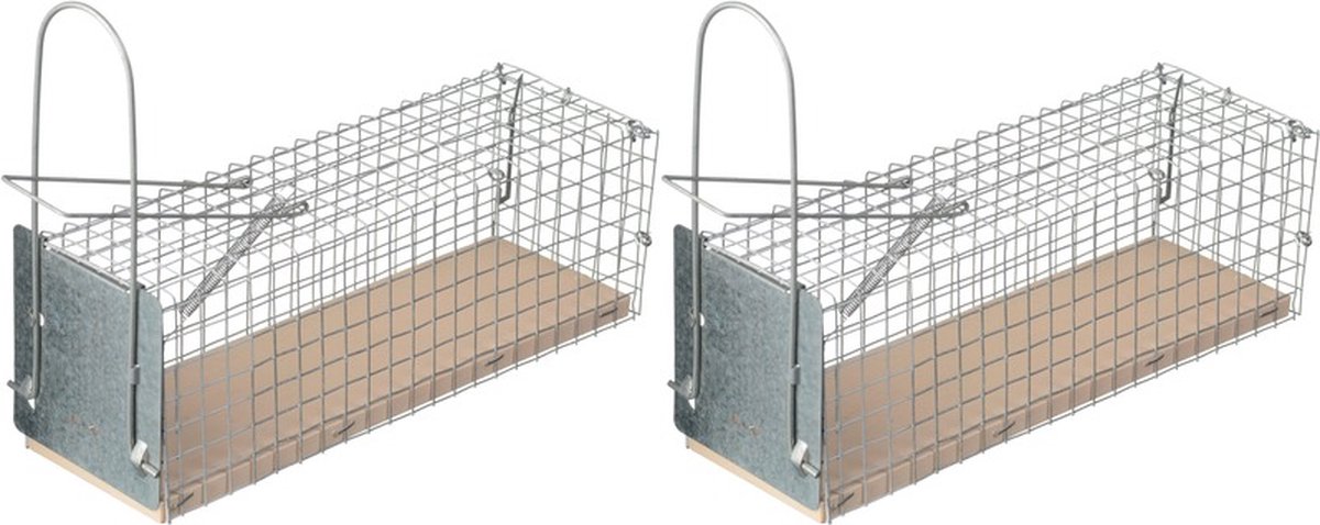 Nature Rattenval - 2x - diervriendelijk - vangkooi - 28 cm - muizenval - ongediertebestrijding