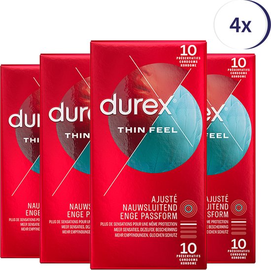Durex Condooms Thin Feel Close Fit 10st x 4