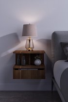 SNS Home - Table de chevet Flora avec tiroir - Table de chevet flottante - 40 x 34 x 31 cm - Noyer