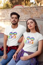 Shirt - Be you - Wurban Wear | Grappig shirt | Pride | Unisex tshirt | Pride vlag | Regenboog vlag | LGBTQ | Make up | Gay | Liefde | Wit