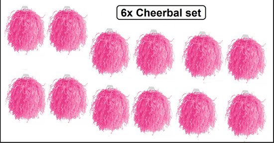 6x Cheerball ringgreep set roze - Themaparty - Themafeest sport festival fun party thema feest