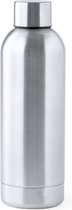 RVS waterfles/drinkfles/bidon/sportfles kleur metallic zilver - met schroefdop - 800 ml