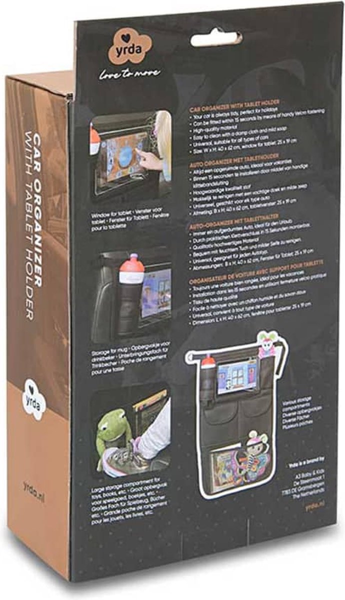 A3 & Autostoel organizer tablet houder - Zwart | bol.com