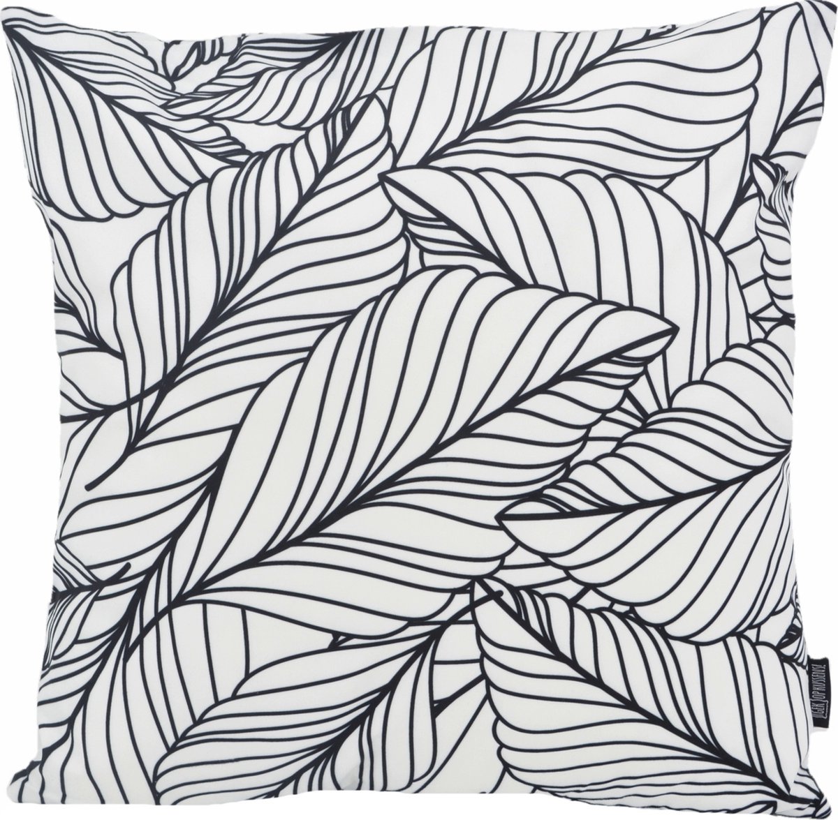 Gek op Kussens! Sierkussen Black & White Leaves | 45 x 45 cm | Katoen/Polyester Zwart/Wit