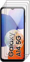 Screenprotector geschikt voor Samsung Galaxy A14 - 3x Gehard Glas Screen Protector GlassGuard