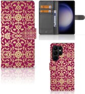 Telefoonhoesje met foto Geschikt voor Samsung Galaxy S23 Ultra Bookcase Cadeautips Barok Pink