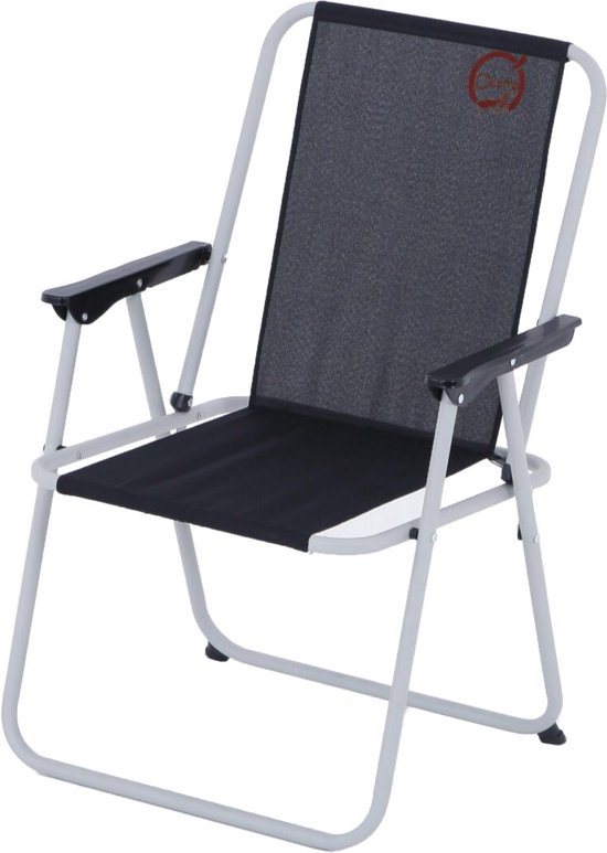 Chaise Pliante Camping Aluminium AKTIVE - Gris Anthracite 110 Kg - Siège Confort Pique-Nique & BBQ