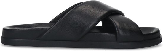 Sacha - Heren - Zwarte leren slippers - Maat 46