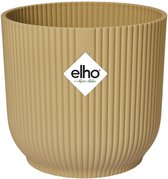 Elho Vibes Fold Rond 18 - Bloempot voor Binnen - 100% Gerecycled Plastic - Ø 18.4 x H 16.8 cm - Botergeel