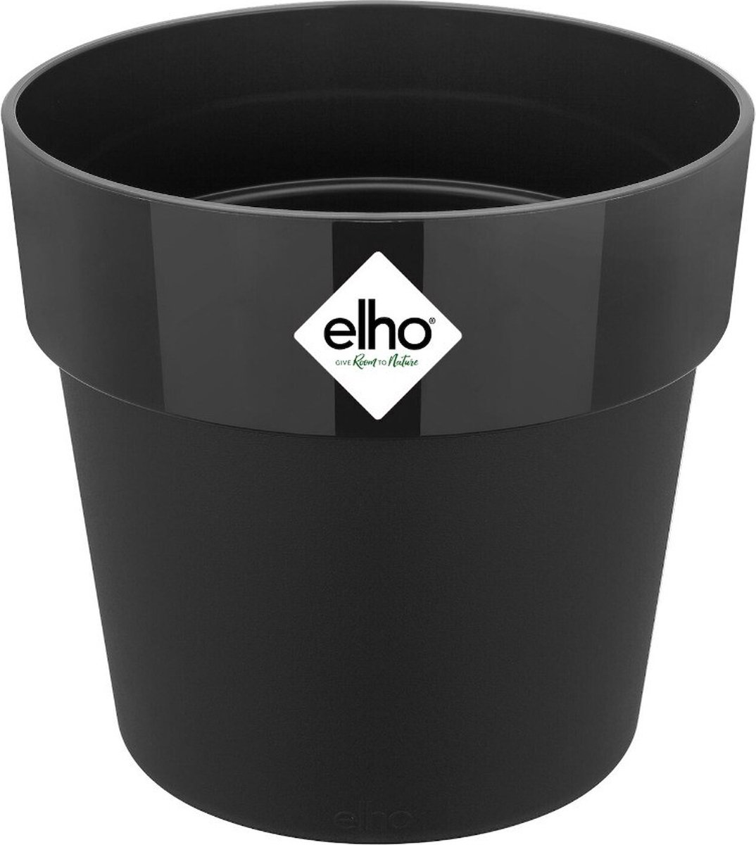 Elho B.for Original Rond 18 - Bloempot voor Binnen - 100% Gerecycled Plastic - Ø 18.0 x H 16.5 cm - Living Black