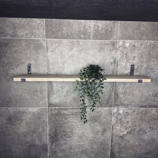 Maison DAM - 1x Support d'étagère industriel en forme de L UP 15 cm - PAR PIECE - Acier - Avec revêtement transparent - Artisanat - Fait main - bande; 30 mm de large