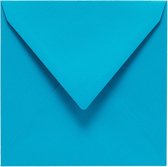 100x luxe wenskaartenveloppen Vals vierkant 125x140 mm - 12,5x14.0 cm - 105 grams Korenblauw