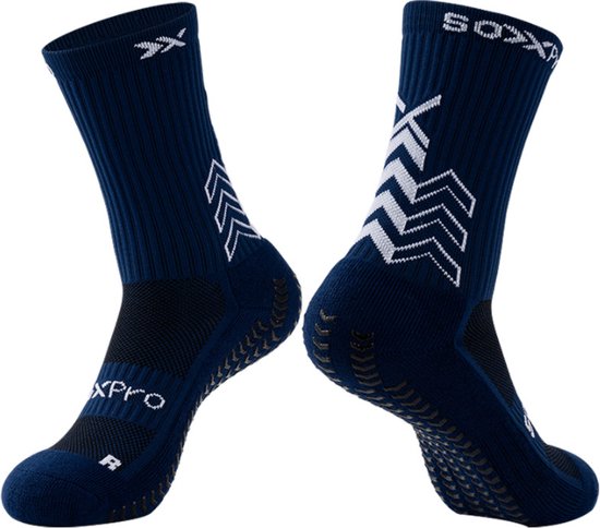Grip Socks Voetbal SoxPro Blauw (Taille 39-45) Chaussettes de sport anti-ampoules