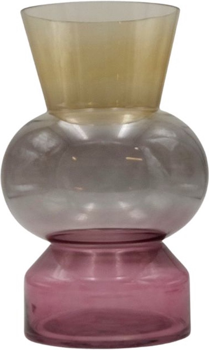Rasteli Vaas - glas - geel - D20 x H31,5 cm - Opening 15 cm