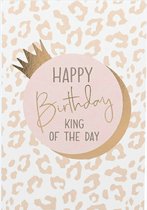 Depesche - Kaart "Go Wild" met de tekst "Happy Birthday - King of the day" - mot. 006