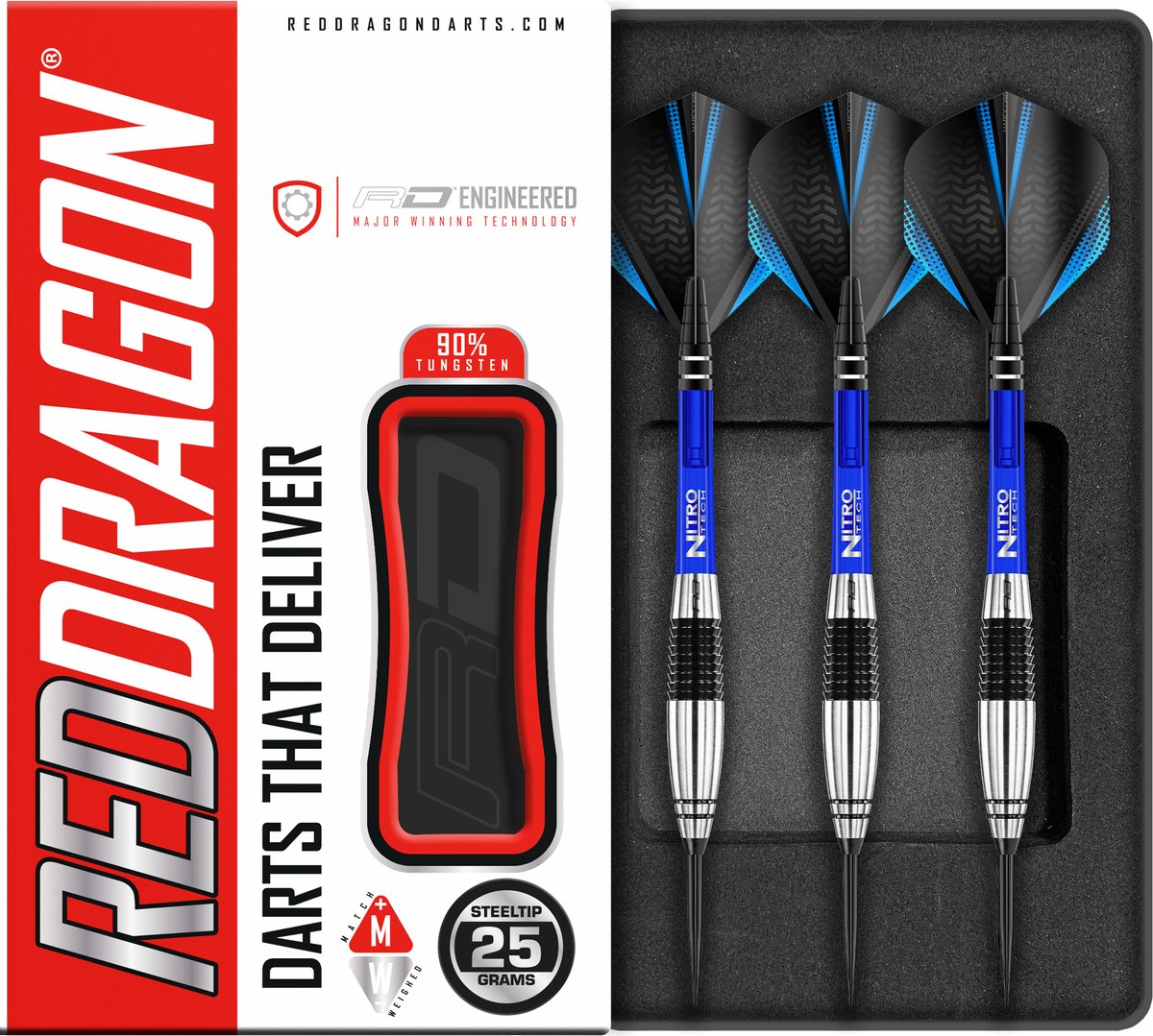 RED DRAGON - Cyclone: Steeltip Tungsten Dartpijlen Professioneel - 25 gram