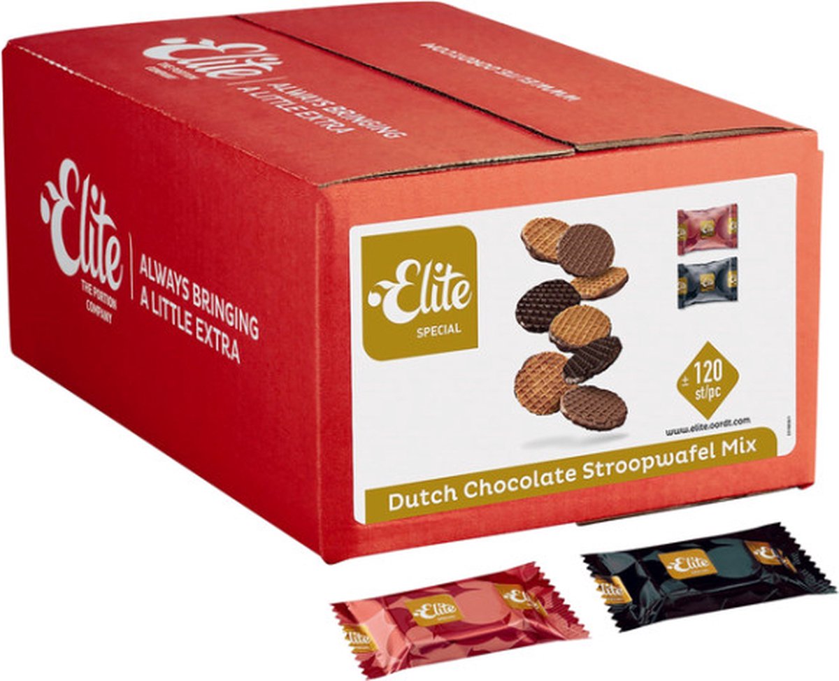 Koekjes elite dutch chocolate stroopwafel mix | Doos a 120 stuk