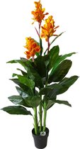 Kunst Bloemplant Canna - Strelitzia - 165cm - Oranje