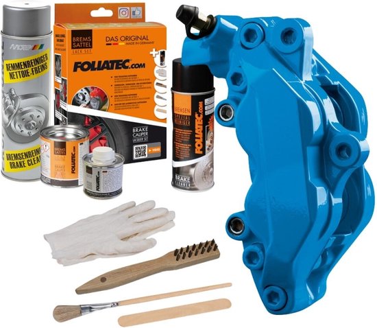Kit de peinture pour étriers de frein Foliatec - Bleu GT - 3 composants -  Nettoyant